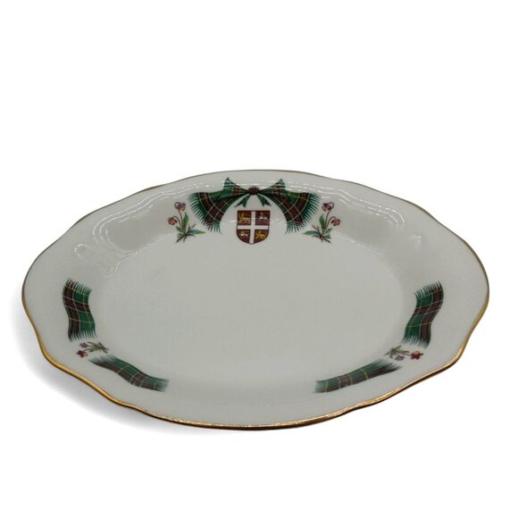 ROYAL ADDERLEY Newfoundland Oval Dish with Tartan Pattern and Gold Trim, Vintage - Picture 3 of 12